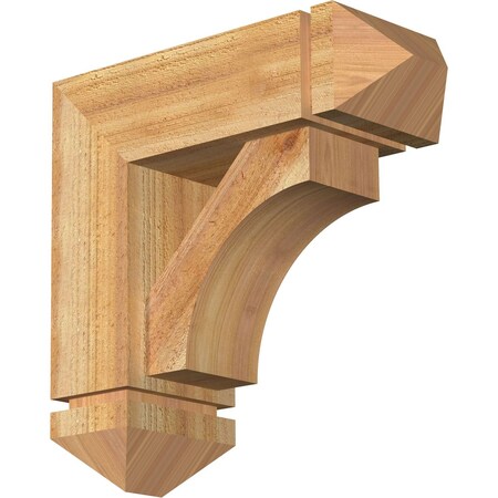 Ekena Millwork Westlake Arts and Crafts Rough Sawn Bracket w/ Offset Brace, Western Red Cedar, 6"W x 16"D x 16"H BKT0604X16X16WTL03RWR